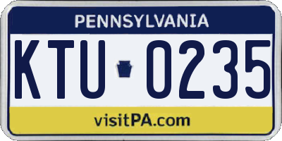 PA license plate KTU0235