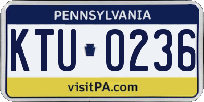 PA license plate KTU0236