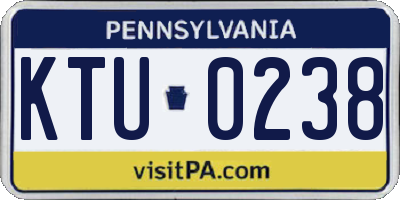 PA license plate KTU0238