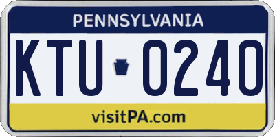 PA license plate KTU0240