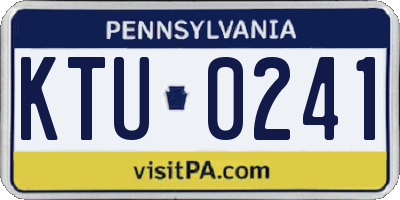 PA license plate KTU0241
