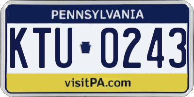 PA license plate KTU0243