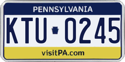 PA license plate KTU0245