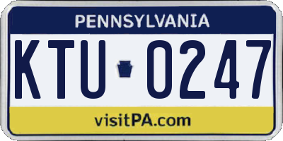 PA license plate KTU0247