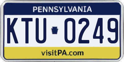 PA license plate KTU0249