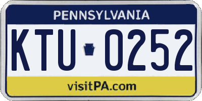 PA license plate KTU0252