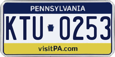 PA license plate KTU0253