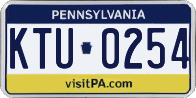 PA license plate KTU0254