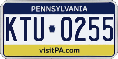 PA license plate KTU0255