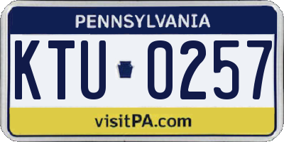 PA license plate KTU0257