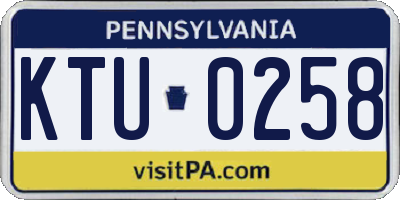 PA license plate KTU0258