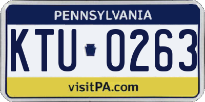 PA license plate KTU0263