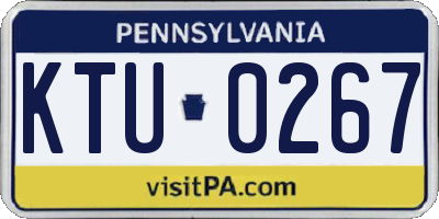 PA license plate KTU0267