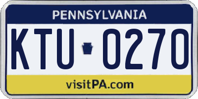 PA license plate KTU0270