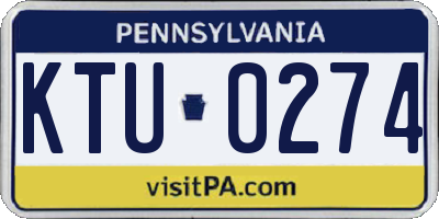 PA license plate KTU0274
