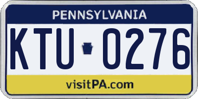 PA license plate KTU0276