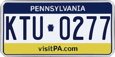 PA license plate KTU0277