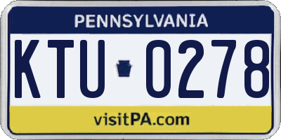 PA license plate KTU0278