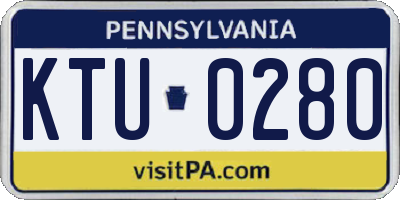 PA license plate KTU0280