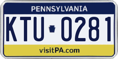 PA license plate KTU0281