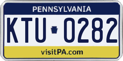 PA license plate KTU0282