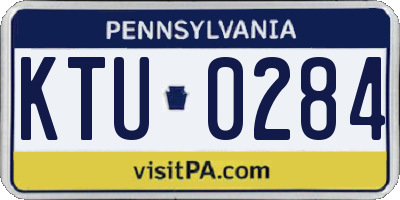 PA license plate KTU0284