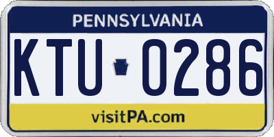PA license plate KTU0286