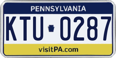 PA license plate KTU0287
