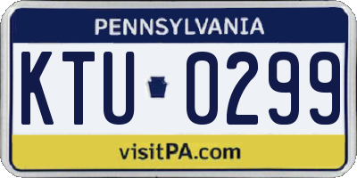 PA license plate KTU0299