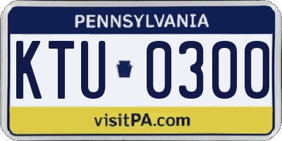 PA license plate KTU0300