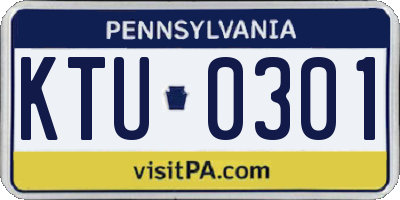 PA license plate KTU0301
