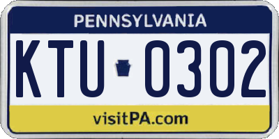 PA license plate KTU0302