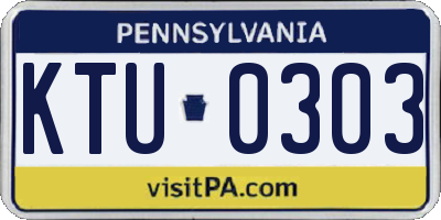 PA license plate KTU0303