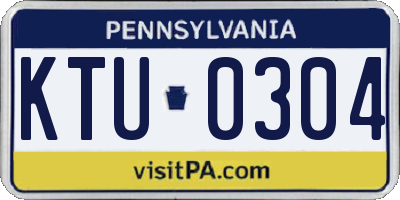 PA license plate KTU0304
