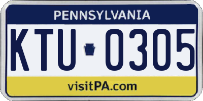 PA license plate KTU0305