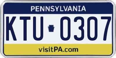 PA license plate KTU0307