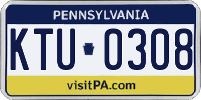 PA license plate KTU0308