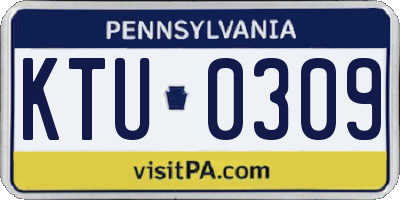 PA license plate KTU0309