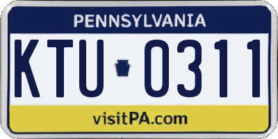 PA license plate KTU0311