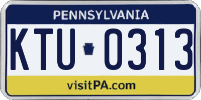 PA license plate KTU0313