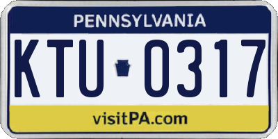 PA license plate KTU0317