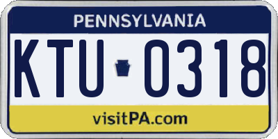 PA license plate KTU0318
