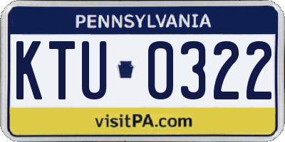PA license plate KTU0322