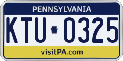 PA license plate KTU0325