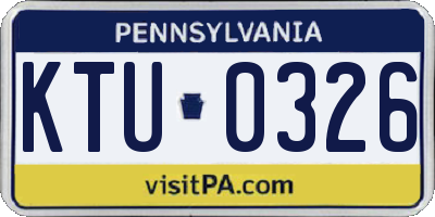 PA license plate KTU0326
