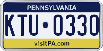 PA license plate KTU0330