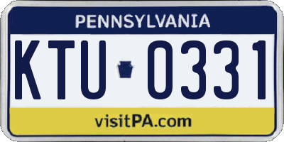 PA license plate KTU0331