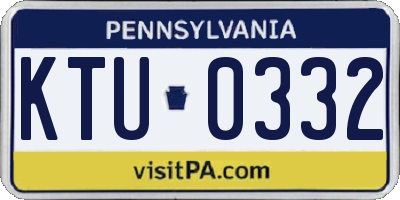 PA license plate KTU0332