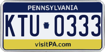 PA license plate KTU0333