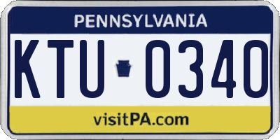 PA license plate KTU0340